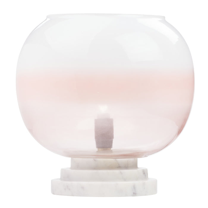 13' H Emily White and Pink Ombre Stacked Base Globe Shade Accent Lamp-On