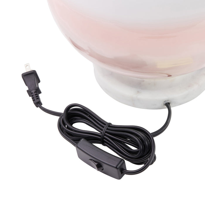13"H Emily White and Pink Ombre Stacked Base Globe Shade Accent Lamp