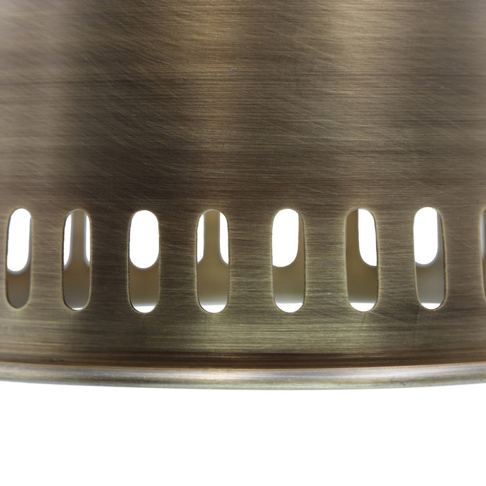 13"H Pierced Brushed Metal Cone 1-Light Pendant