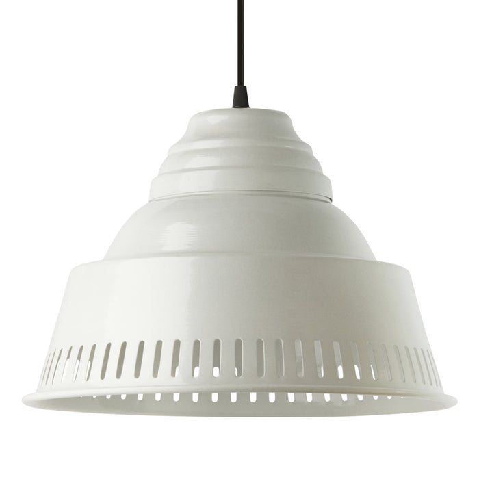 14" W 1-Light Aden Metal Pendant. Shade closeup-On