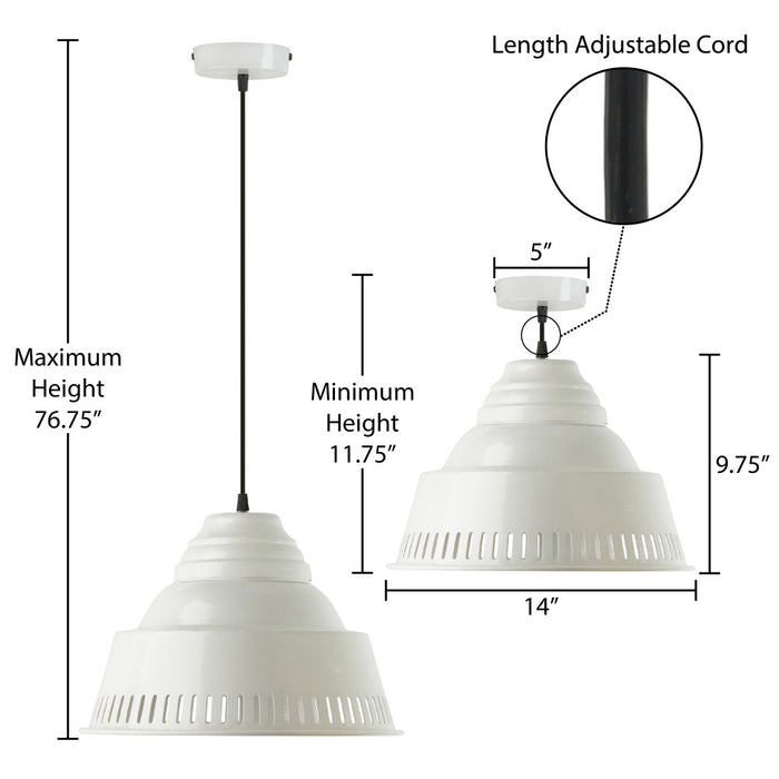 14" W 1-Light Aden Metal Pendant