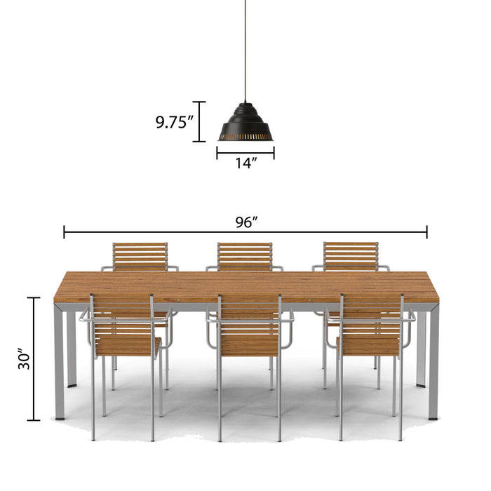 14" W 1-Light Aden Metal Pendant