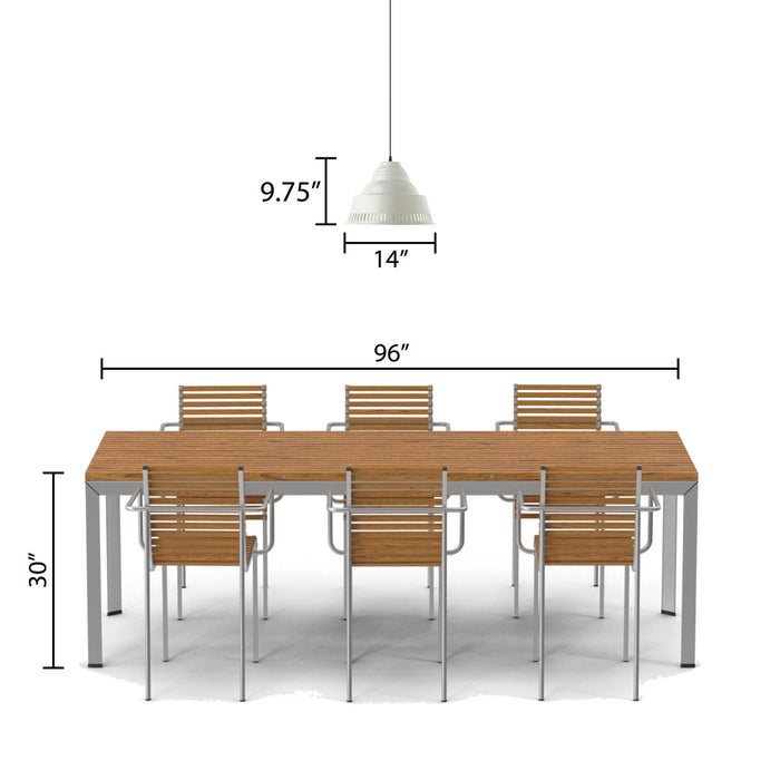14" W 1-Light Aden Metal Pendant