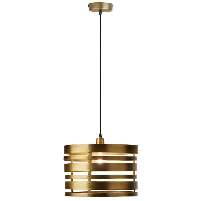 14" W Bruce Gold-Tone Metal Pendant-On