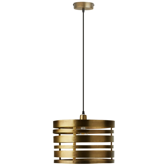 14" W Bruce Gold-Tone Metal Pendant-Off