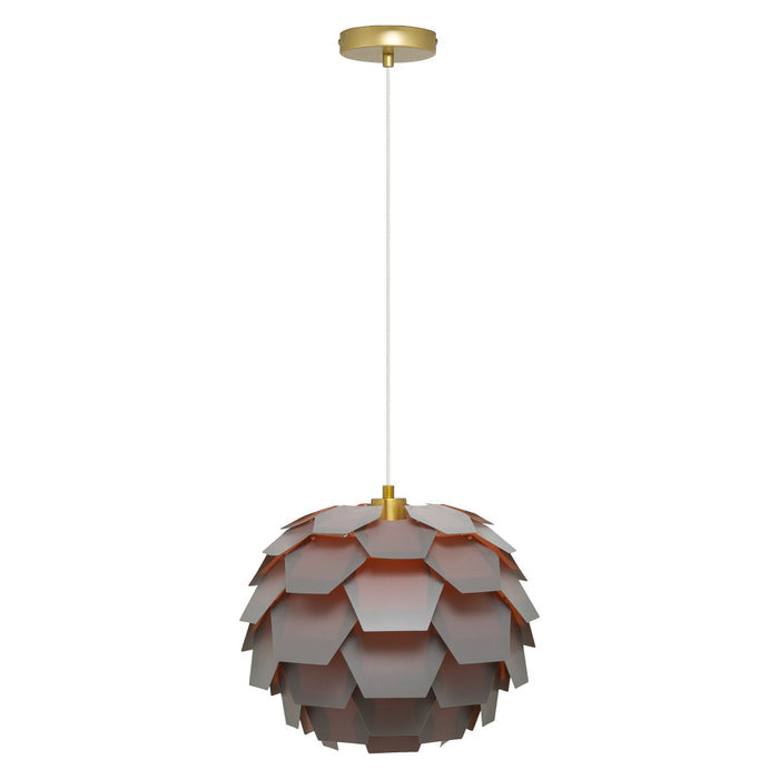 14.5"W Kendall Round Glam Pendant Light with Gold Canopy-On