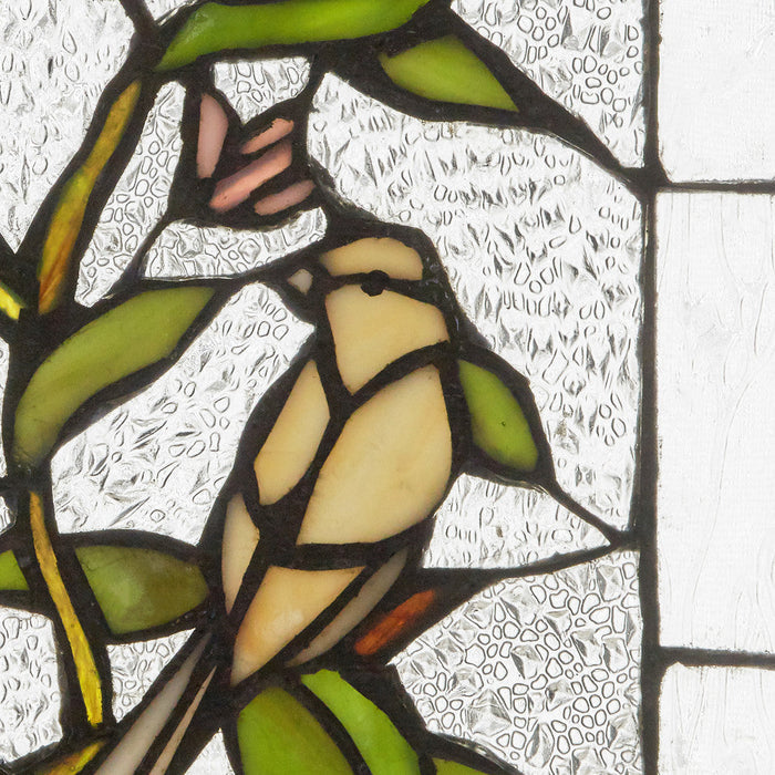 14"H Birds in a Lemon Tree Stained Glass Window Panel