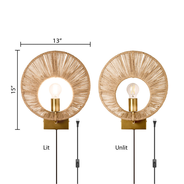 15" H Cass Modern Indoor Plug In Wall Sconce
