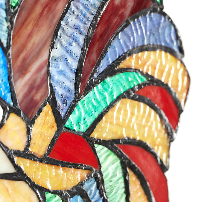 15.25"H Rusty the Rooster Stained Glass Window Panel