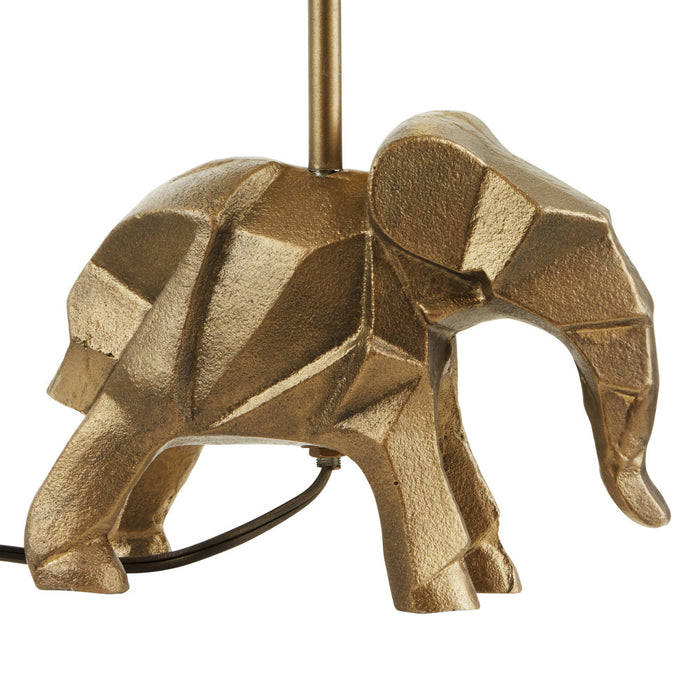 15.5"H Black Drum Shade with Novelty Elephant Base Table Lamp