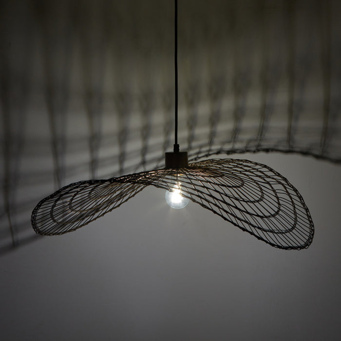 15.75" W Jessica Industrial Brass Woven Disk Shade Pendant