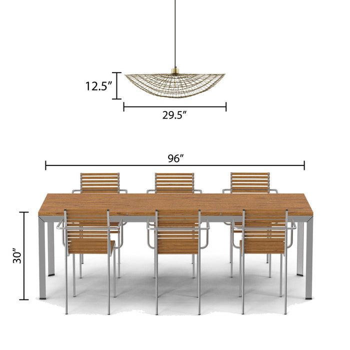 15.75" W Jessica Industrial Brass Woven Disk Shade Pendant