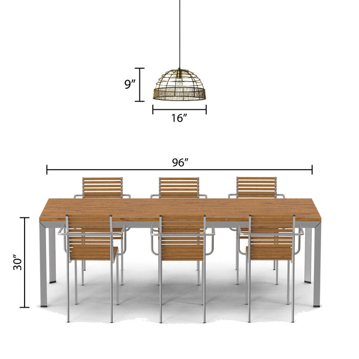 16" W Clara Industrial Gold Dome Shade Pendant