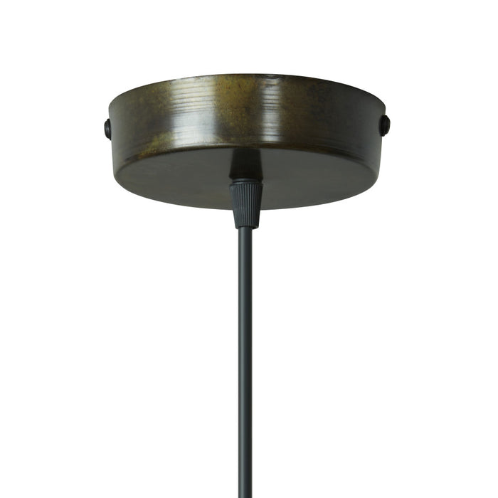 16" W Delano Antique Bronze Metal Pendant Light