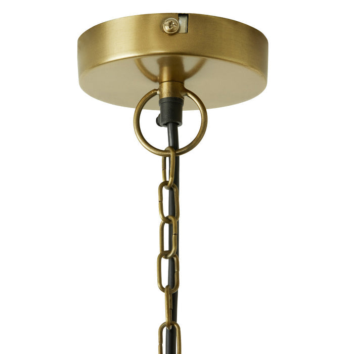 16" W Jillian Industrial Abstract Gold Metal Globe Shade Pendant Light