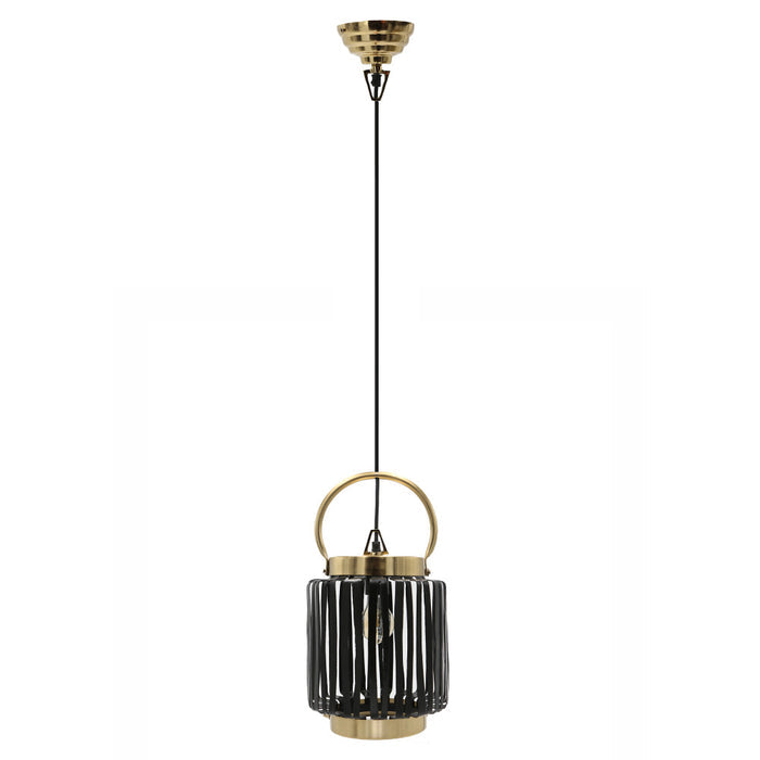 16"H Ford Lantern 1-Light Metal Pendant-Off