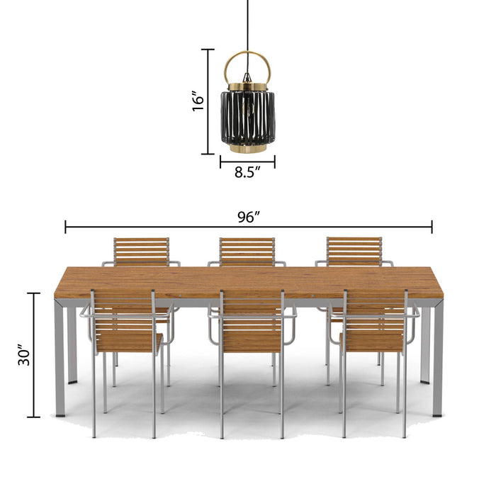 16"H Ford Lantern 1-Light Metal Pendant