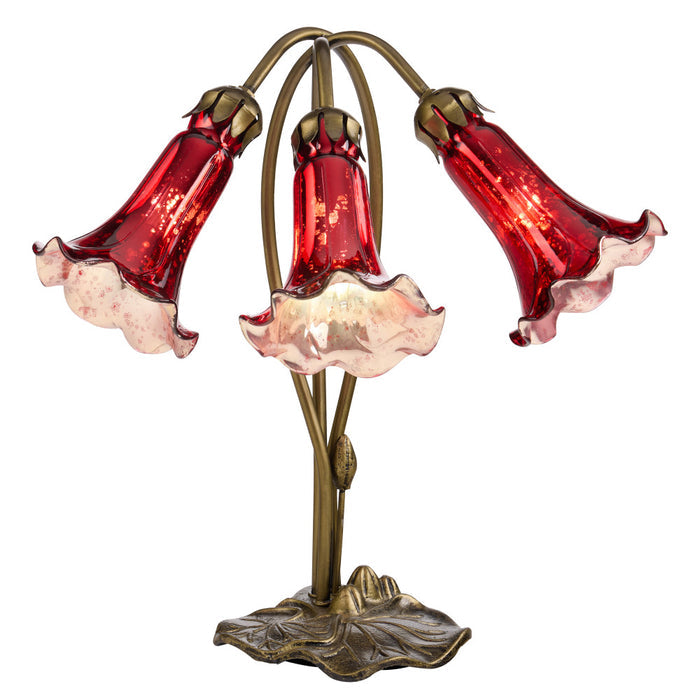 16"H Hand Blown Mercury Glass 3 Lily Downlight Accent Lamp -On