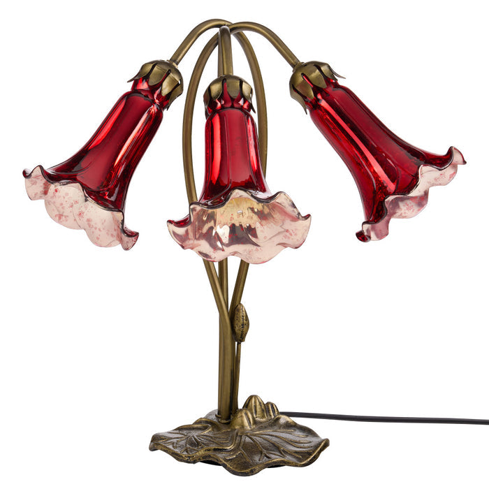 16"H Hand Blown Mercury Glass 3 Lily Downlight Accent Lamp -Off