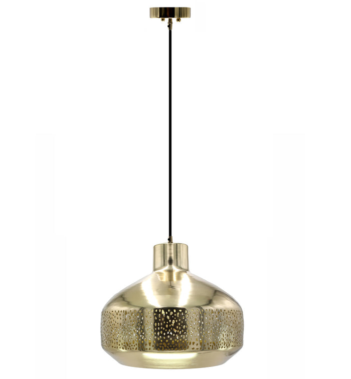 16"H Sorrento Teardrop 1-Light Metal Pendant-Off