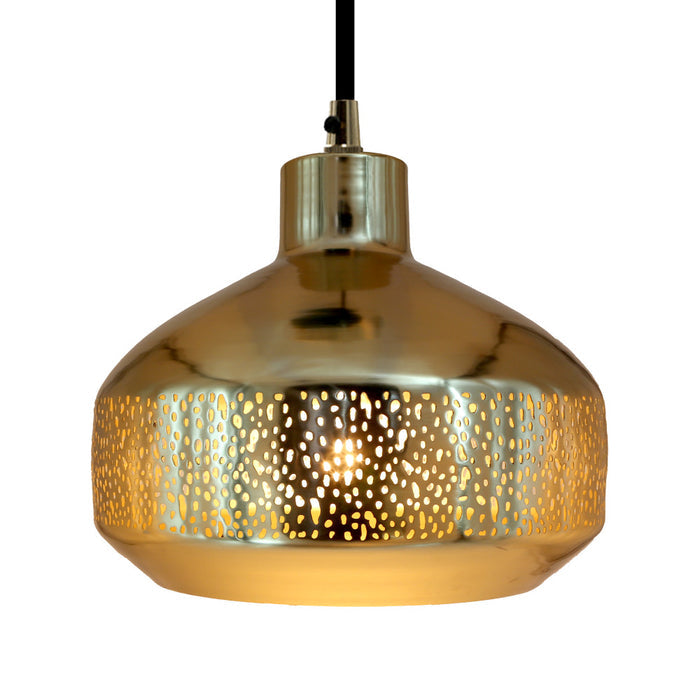 16"H Sorrento Teardrop 1-Light Metal Pendant. Shade closeup-On