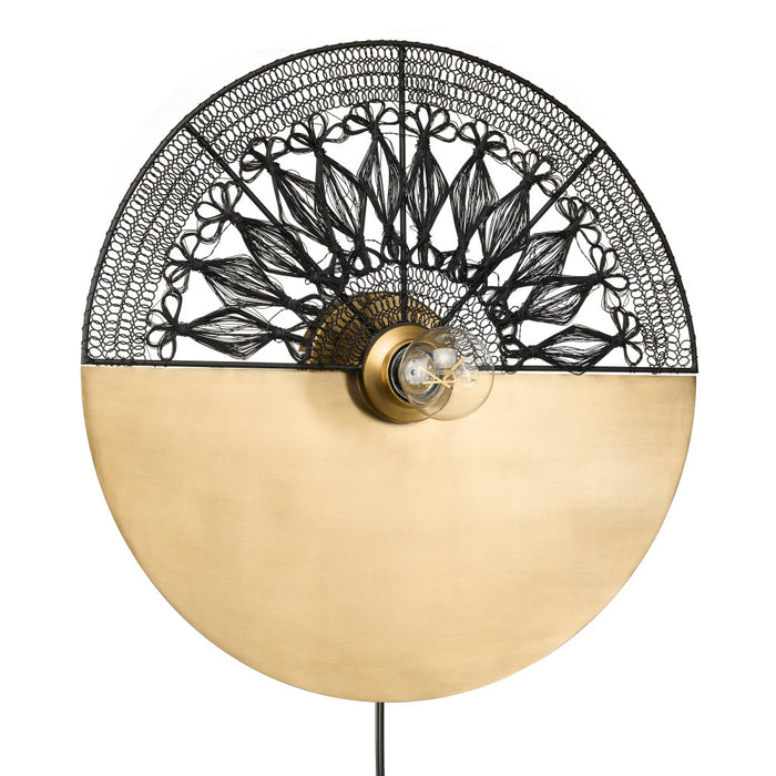 17.5" H Gold/Black Modern Indoor Plug In Wall Sconce - Off