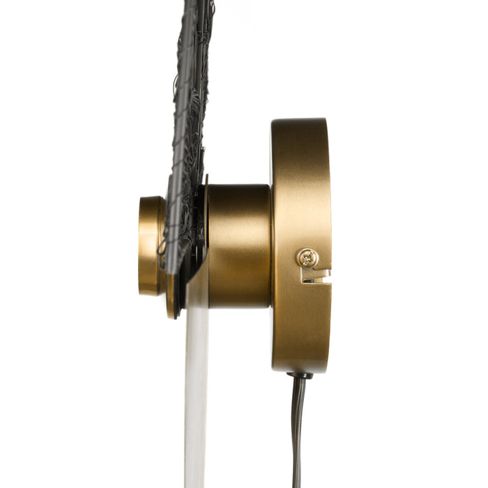 17.5" H Gold/Black Modern Indoor Plug In Wall Sconce