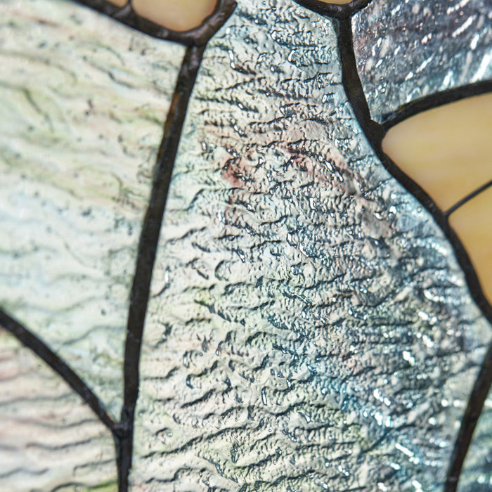 17.5"H Ginkgo Leaf Stained Glass Window Panel