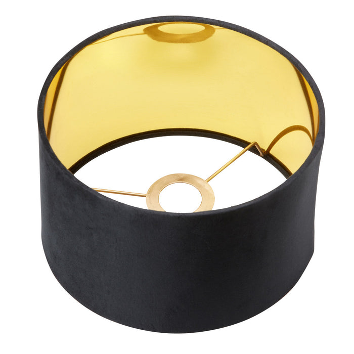 17.75 H Gold Origami Horse Base Table Lamp with Black Drum Shade