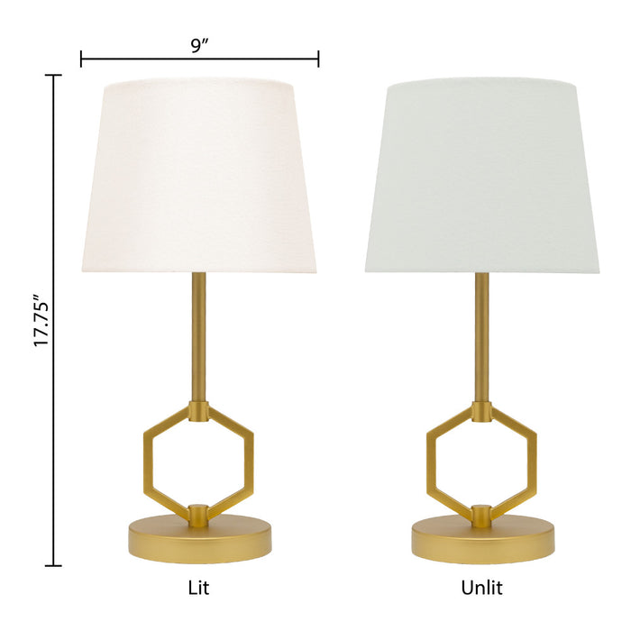 17.75"H Marler Gold & White Twin Table Lamps