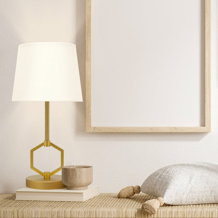 17.75"H Marler Gold & White Twin Table Lamps