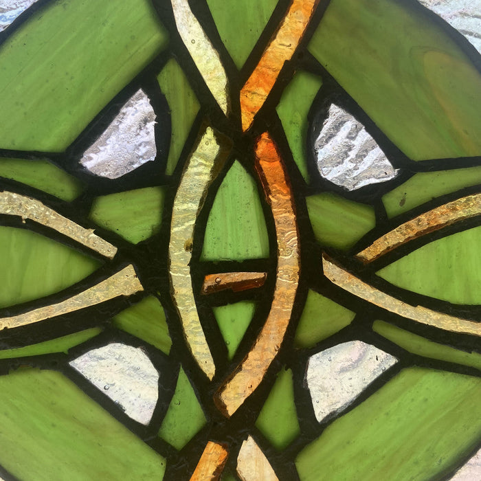 18" H Celtic Cross Stained Glass Window Panel-Closeup