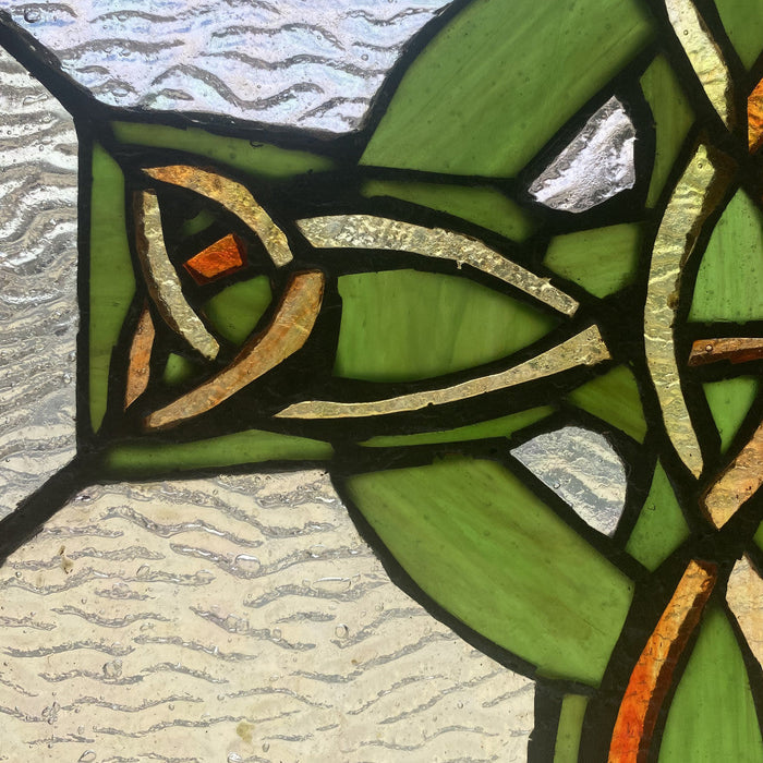18" H Celtic Cross Stained Glass Window Panel-Closeup