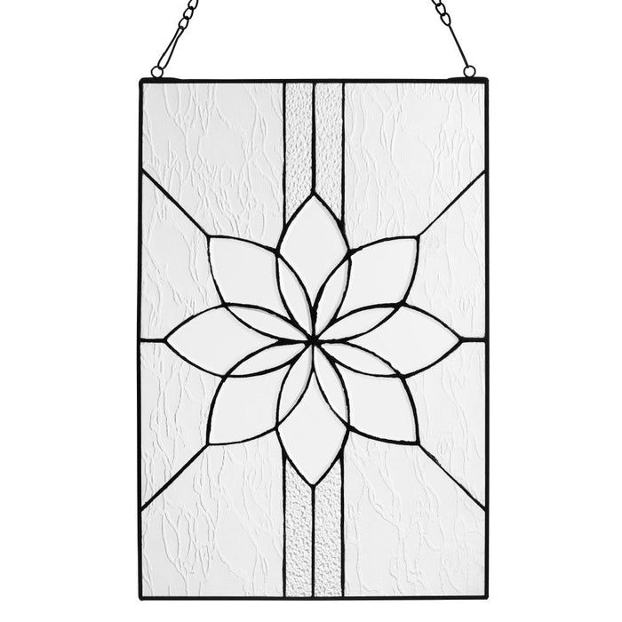 18" H Clear Floral Glass Window Panel-Backlit