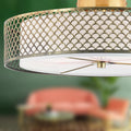 18.25" Leyla Glam Brushed Gold Semi-Flush Mount Ceiling Fixture Sconce against a blurred background