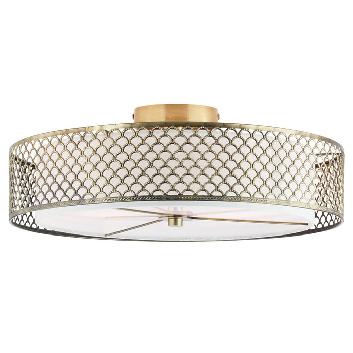 18.25" Leyla Glam Brushed Gold Semi-Flush Mount Ceiling Fixture Sconce-On