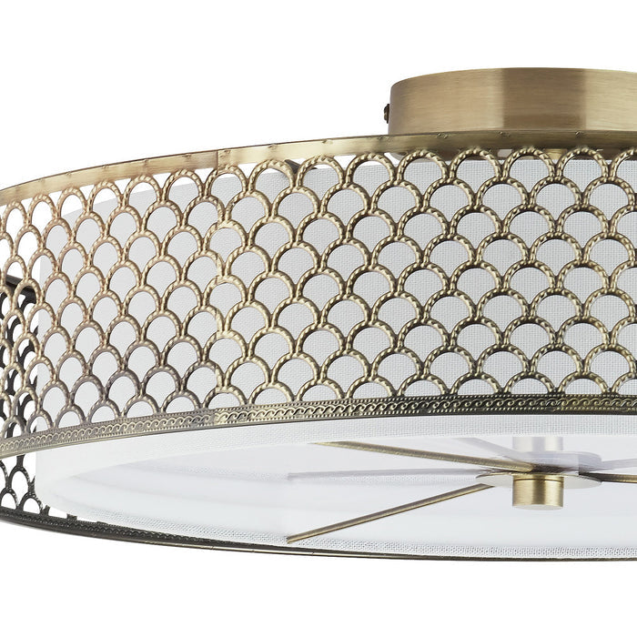 18.25" Leyla Glam Brushed Gold Semi-Flush Mount Ceiling Light Fixture
