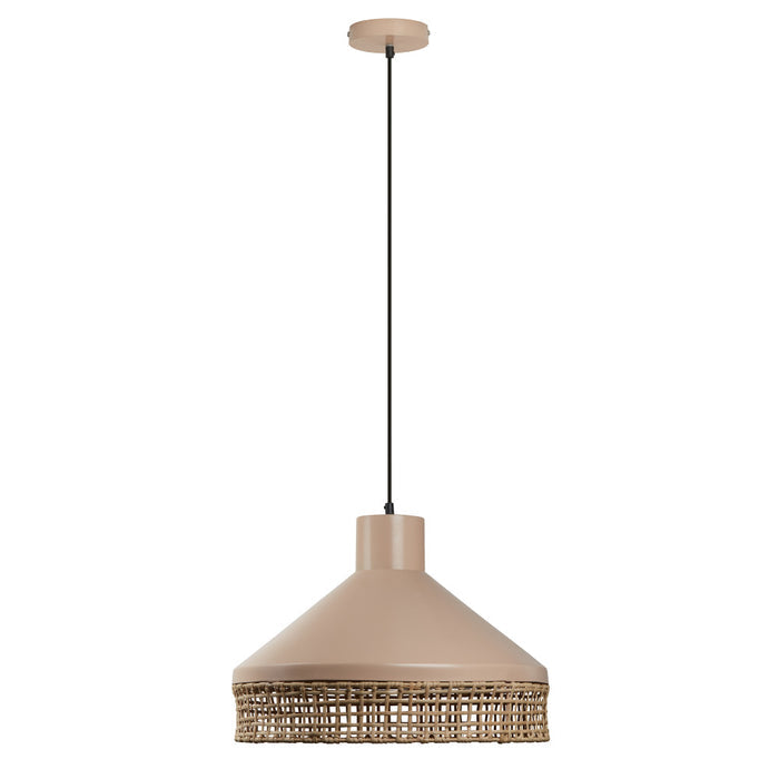 18.5'' W 1-Light Jessica Metal and Cane Transitional Pendant-Off