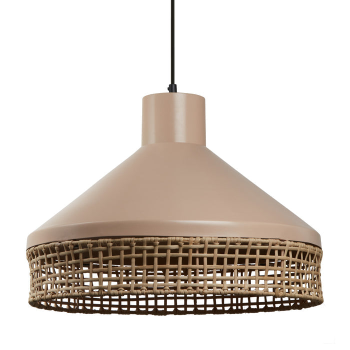 18.5'' W 1-Light Jessica Metal and Cane Transitional Pendant-Off