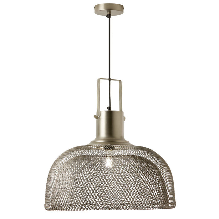 19" W Kayla Industrial Silver Dome Shade Pendant-On