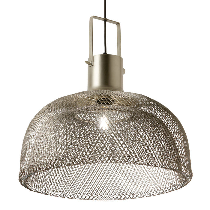 19" W Kayla Industrial Silver Dome Shade Pendant-On