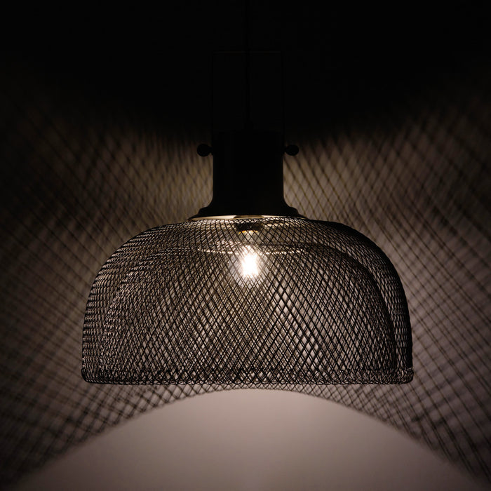 19" W Kayla Industrial Silver Dome Shade Pendant