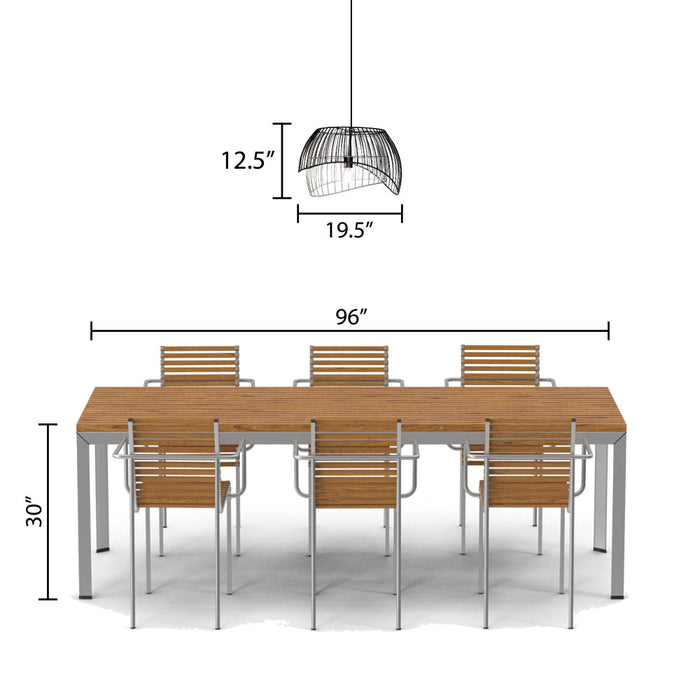 19.5" W Lisa Industrial Black and White Dome Shade Pendant
