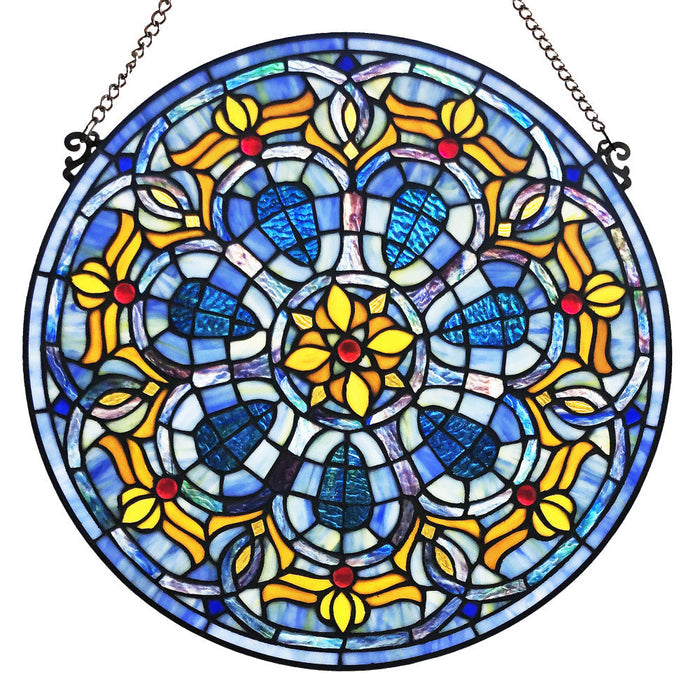 19.5"H Chartres Cathedral Stained Glass Window Panel-Backlit