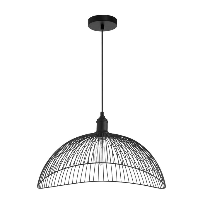 19.75" 1-Light Brigitte Pendant Light Black. Unlit