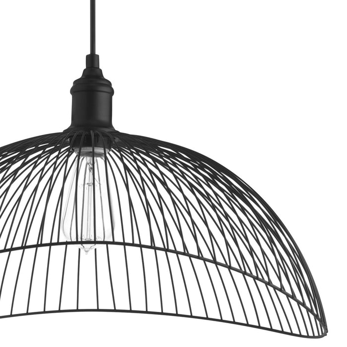 19.75" 1-Light Brigitte Pendant Light Black. Shade close up