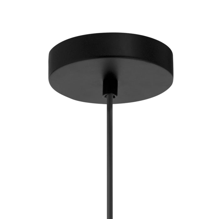 19.75" 1-Light Brigitte Pendant Light Black. Close up of canopy