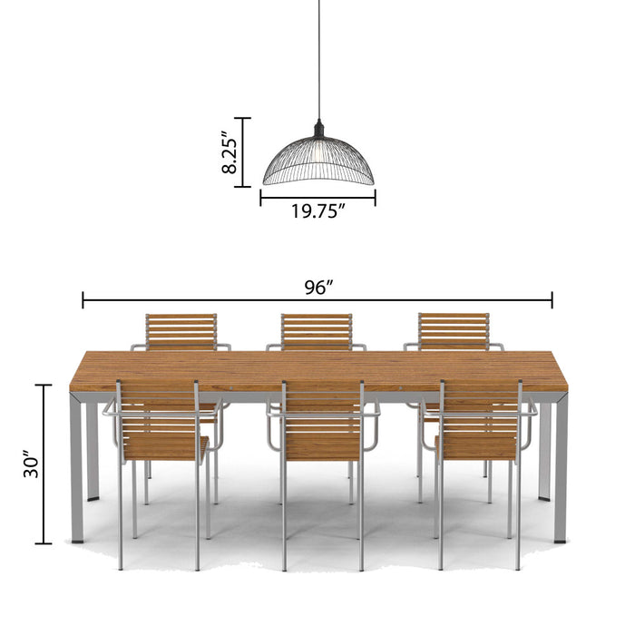 19.75" 1-Light Brigitte Pendant Light Black