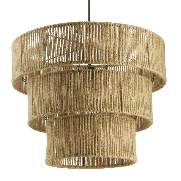 19.75" W 1-Light Antonella Metal and Jute Pendant Light-Off