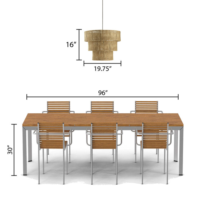 19.75" W 1-Light Antonella Metal and Jute Pendant Light